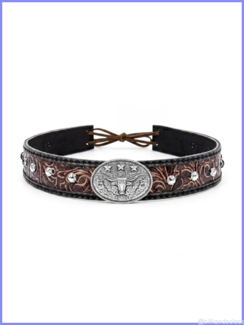 Leather Hat Band Western Cowboy Tie Closure Adjustable